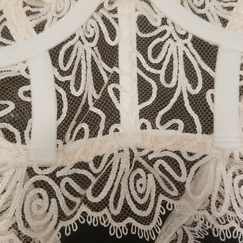 For Love & Lemons 💕💕 White Swirl Lace Bustier ~ Off White Large L NWT