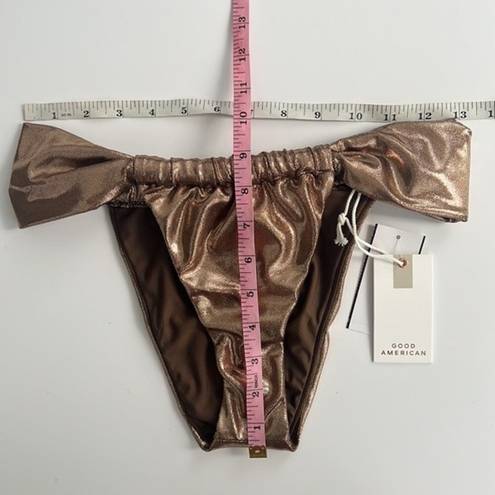 Good American NWT  Foil Ruched Cheeky Bikini Bottom Mocha Foil Size 2 / Medium