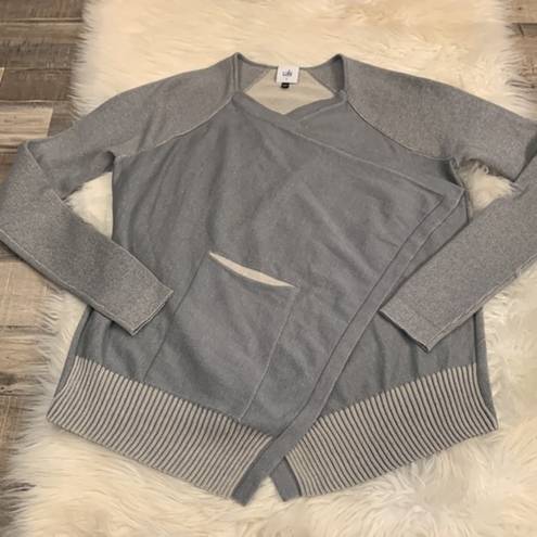 CAbi  draped pocket cardigan sweater sage gray 5132 small