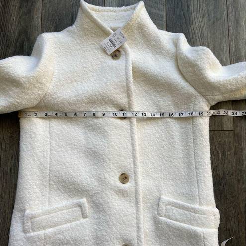 J.Crew  NWT Textured Wool Blend Coat in Ivory Size 8