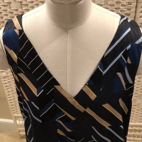 DKNY  Color Block Geometric Pattern Sleeveless Top Size Medium