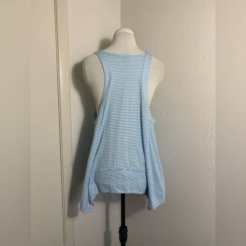 Pilcro  blue and white striped sleeveless shark bite tunic tank size M