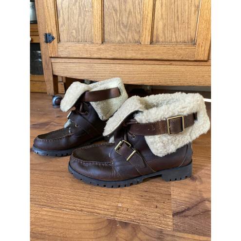 Ralph Lauren Lauren  Shearling Leather Boots