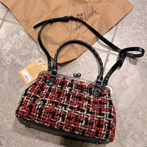 Patricia Nash  Rora Frame Satchel, Tweed, Red Black New w/DustBag $229 (SOLD OUT)