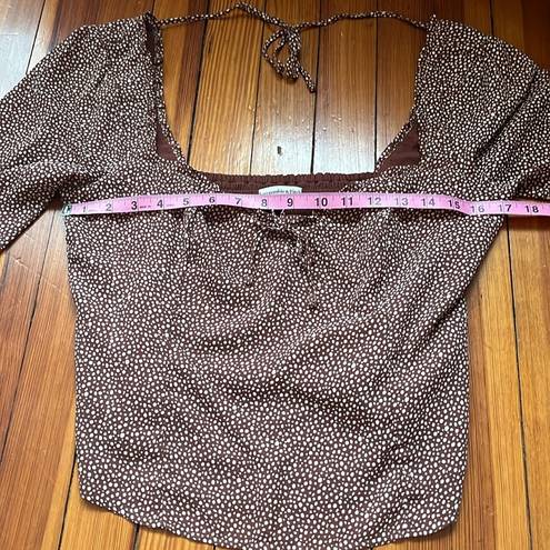 Abercrombie & Fitch  Brown Polka Dot Blouse Sz M