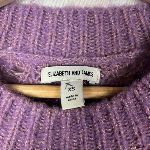 Elizabeth and James  Purple Shimmer Crewneck Sweater XS