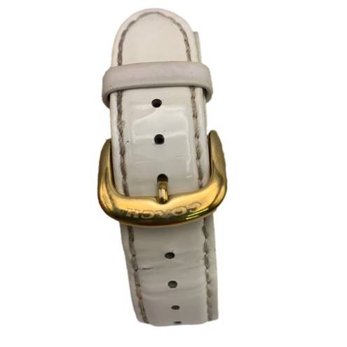 Coach  Boyfriend Gold-tone Patent Leather Ladies Wristlet Watch