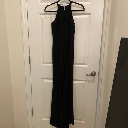 Jump Long Formal Black Dress Halter w/ Leg Slit Sz 1/2 NWT