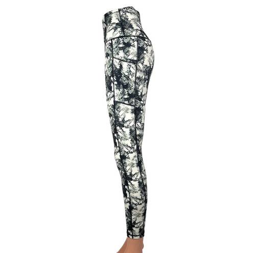 Colorfulkoala  Black Paintbrush High Rise Pull On Ankle Yoga Leggings SIze S