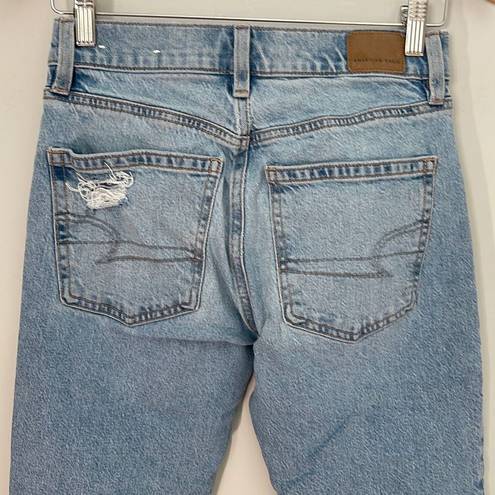 American Eagle  Womens Stretch Distressed Jeans Cutoff Denim Light Wash Blue 2