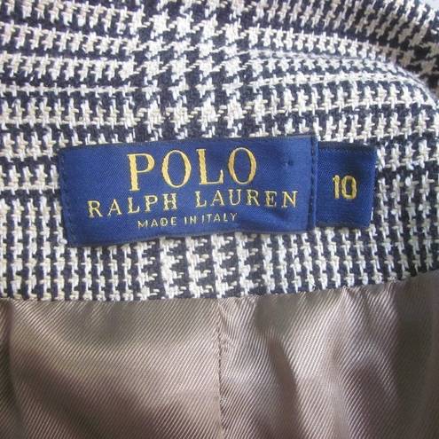 Polo  Ralph Lauren VINTAGE Silk Blazer Womens Size 10 Glen Plaid Houndstooth