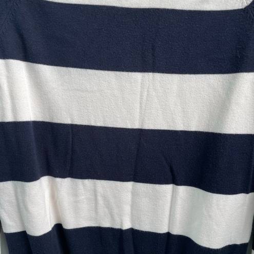 Krass&co GH Bass &  Navy Blue & White Striped Sweater Size Small