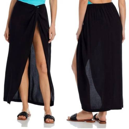 AQUA  Swim Womens Black Sarong Beachwear Skirt Cover Up Size XS/S NWT