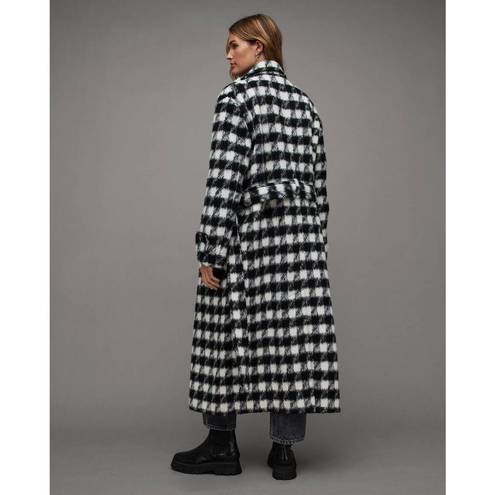 ALLSAINTS NWT  Haithe Brushed Checked Belted Coat Sz 6