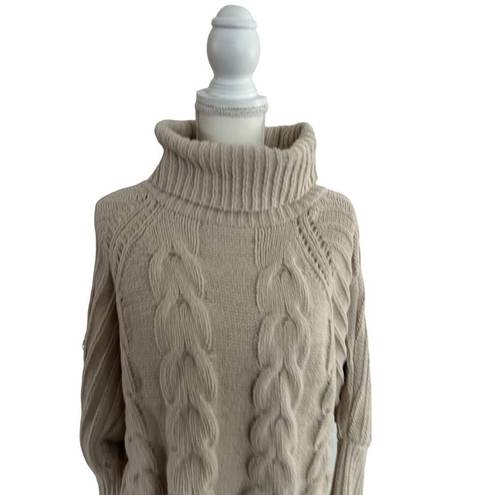 The Moon  & MADISON Beige Cable Knit Turtleneck Size Large