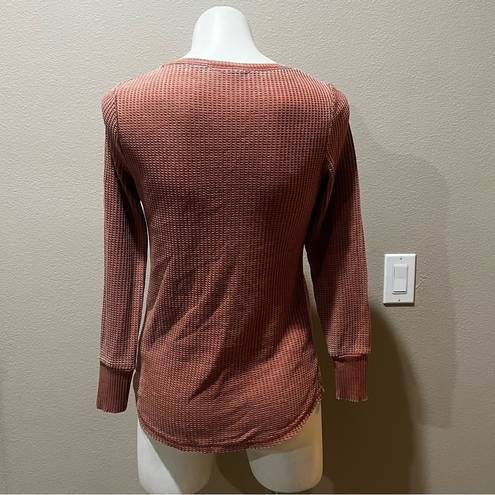 Seven7  tan orange thermal long sleeve