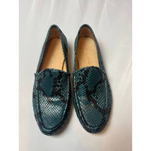 Ann Mashburn  Blue Green Python Loafers Sz. 36 Made in Italy (US 5.5)