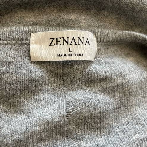 Zenana Outfitters Melange V Neck Button Cardigan size Large Gray