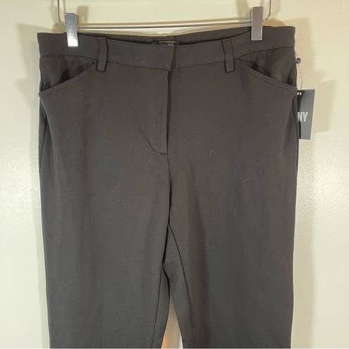 DKNY NWT  Women's Stretch Crepe Fixed Waist Skinny Pant Black Solid Size 8