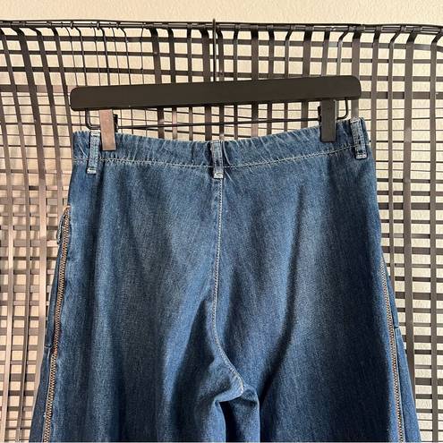 Free People Lotus High Waist Tie Hem Barrel Leg Jeans