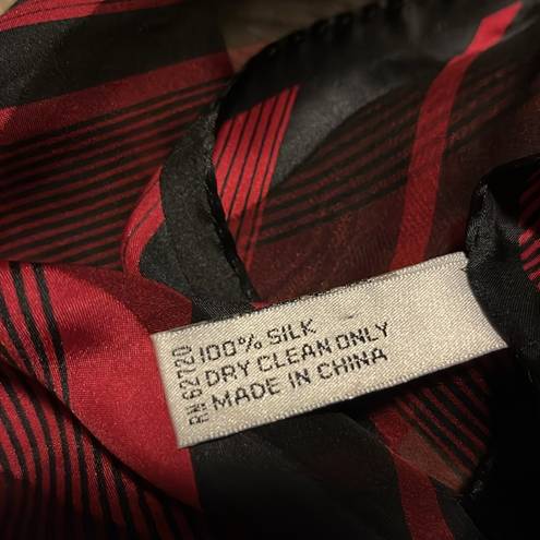 Oscar de la Renta  Silk Scarf Black & Red