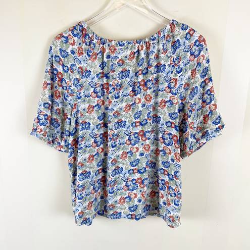 Treasure & Bond Floral Front-Tie Blouse