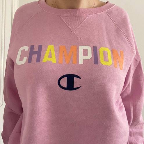 Champion pink/purple  crewneck sweatshirt