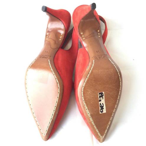 Polo  Ralph Lauren Women's Red Pointed Toe Kitten Heel Slingback Pumps Size 9B