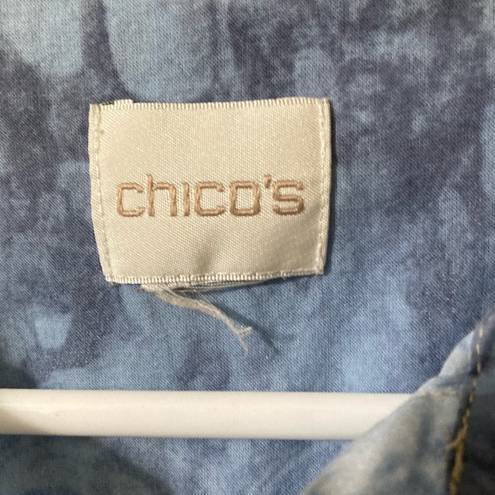 Chico's Chico’s (size L/XL?) lightweight cotton ombré button-down shirt with tab sleeves