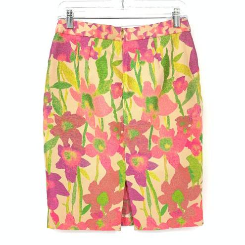 Trina Turk  Women's Size 0 Bright Floral Print Pencil Skirt Multicolor NWT