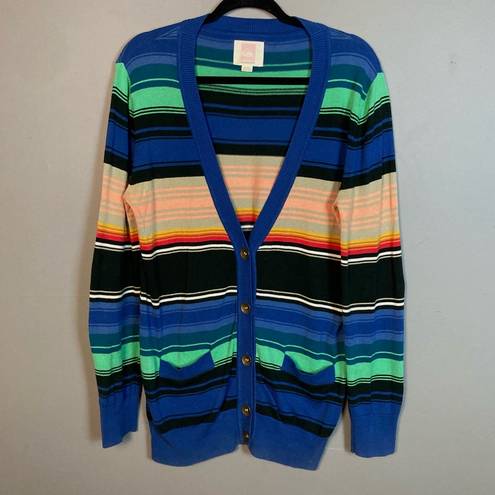 Quiksilver Quicksilver long cardigan sweater vintage colorful stripes women's size medium