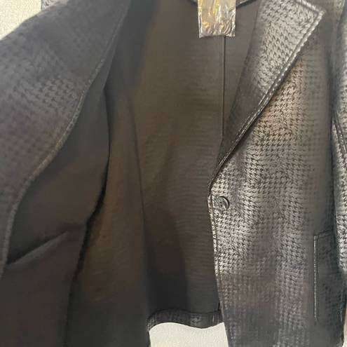 Houndstooth NWT APNY Vegan Leather Blazer  Black Size M