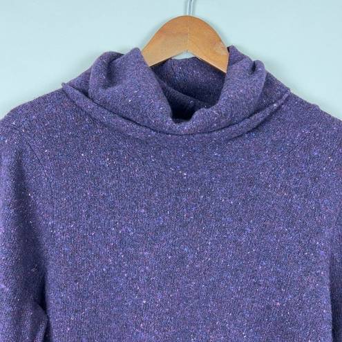 J.Jill  Sweater Womens XL Purple Turtleneck Wool Cashmere Tunic Italian Yarn Knit