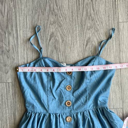 Davi & Dani  Blue Chambray Jeans Button Up Dress Size S