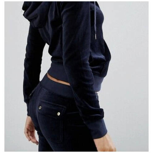 Juicy Couture  Blue Velour Snap Back Jogger Pants