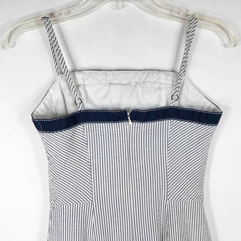 Isaac Mizrahi  for Target Size 2 Dress Seersucker Blue Adjustable Sleeveless 1299