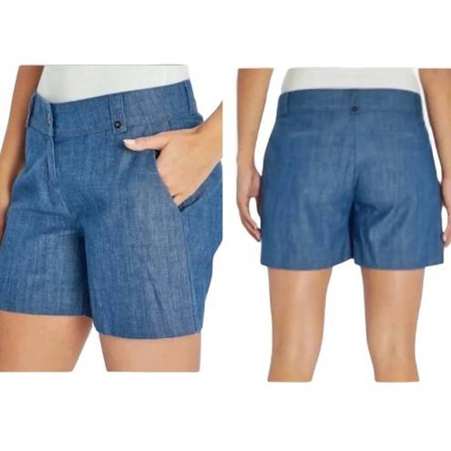 Isaac Mizrahi  NWT New York Tailored Short Indigo Chambray Size 12