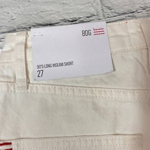 Urban Outfitters NWT  90's Denim Long Inseam Short in Cream