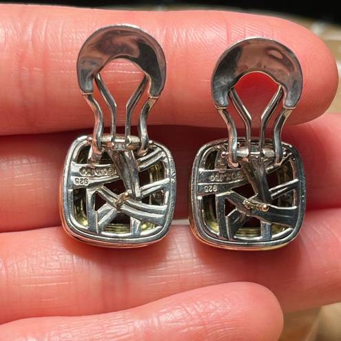 David Yurman 18k Gold & 925 Sterling Silver Smoky Quartz & Diamond Earrings