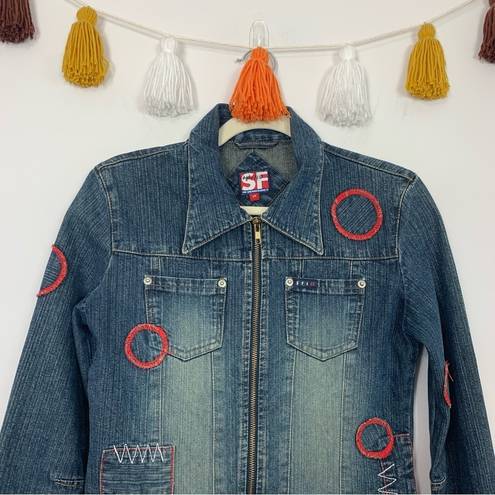 Krass&co Vintage The San Frisco Jeans  Patchwork Jean Jacket Size Medium