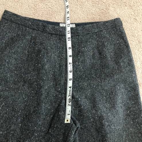 L.L.Bean  Women's Vintage Gray Wool Tweed High Waisted Trouser Pants Size 12 Tall