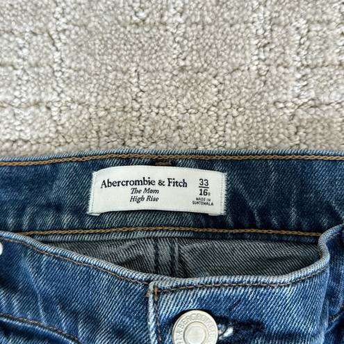 Abercrombie & Fitch A&F The Mom high rise distressed raw hem loose baggy girlfriend boyfriend fit