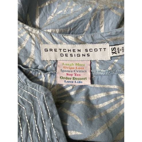 Gretchen Scott  Size XS Blue Silver Starburst Print Sleeveless Shift Dress Pocket