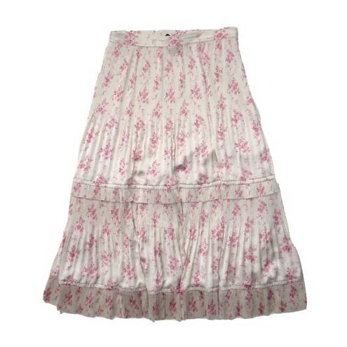 Polo  Ralph Lauren Jaclyn Pleated Midi in Gentle Floral Vine Satin Skirt 4 $298