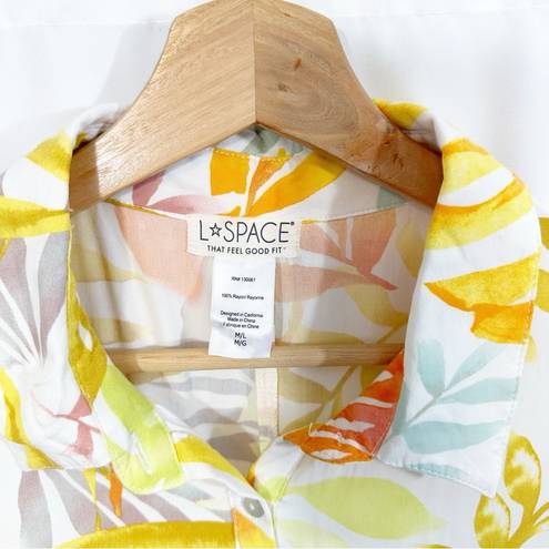 l*space L* Pacifica Tunic Button Down Top Swim Cover in Summers Tropic