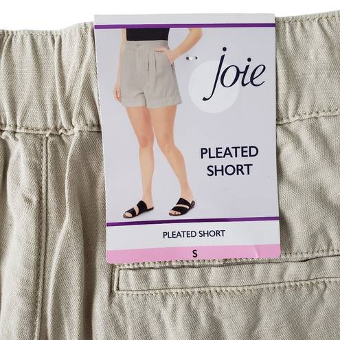 Joie  Shorts Womens Small NWT Beige Linen Blend Pleated High Waisted Summer