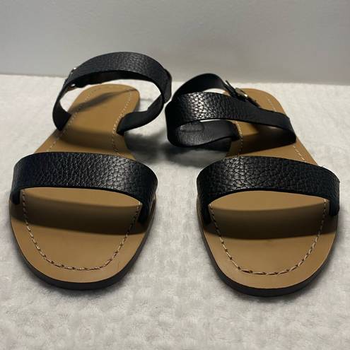 J.Crew  Pebbled Leather Slingback Flat Sandals Size 8 1/2