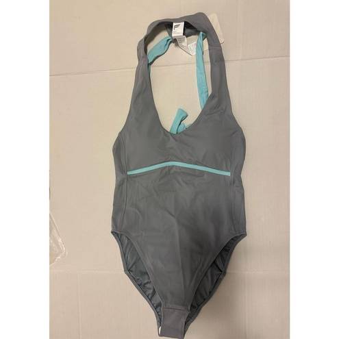 Fabletic Small Race-Up Racerback Swimsuit - Raincloud/Blue Sky