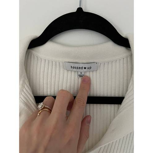 Polo Hooked Up Preppy White Collared Cropped  Top