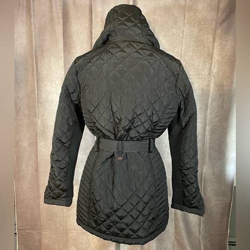 Nicole Miller  Studio Black Hooded Puffer Fur Lined Winter Coat- Size Medium